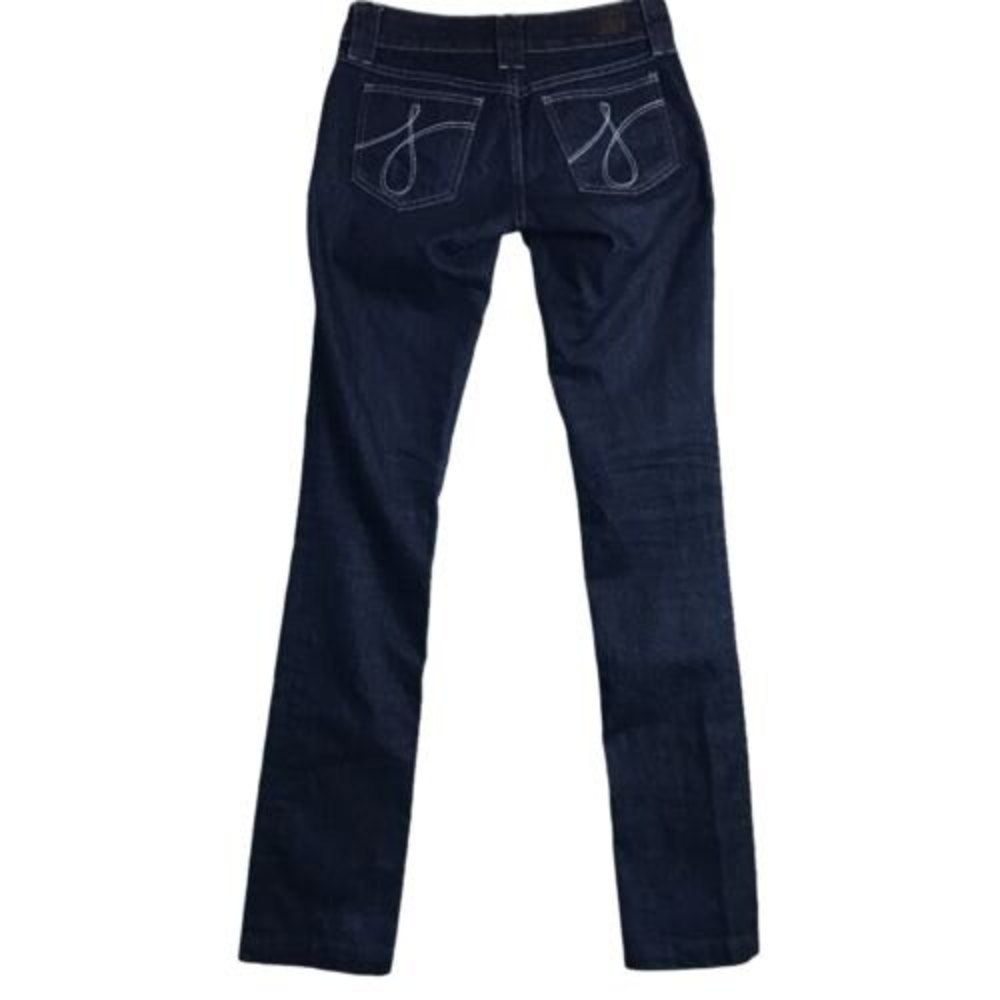 The Kate by Juicy Couture Jeans Dark Blue Pants Sz 24 Silver Denim 28 X 34 Y2K - Picture 2 of 12